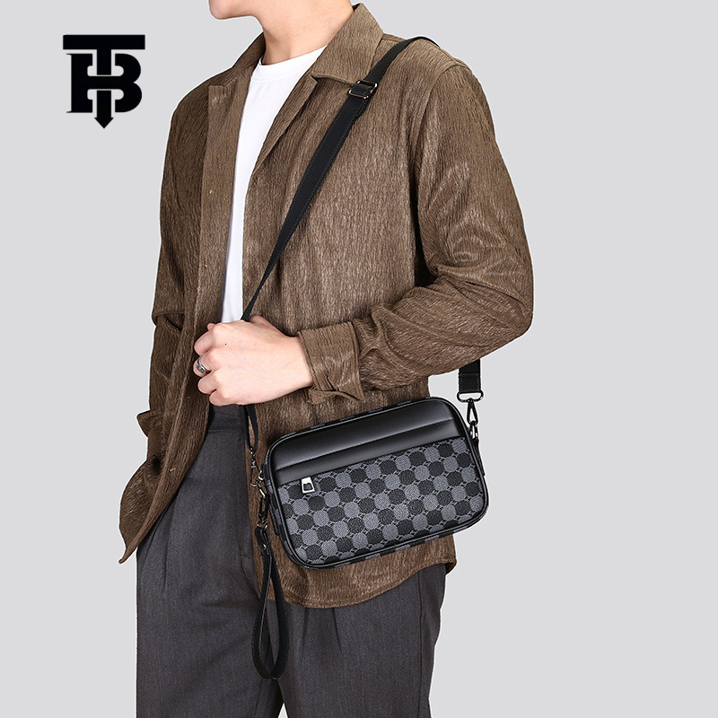 TB BHULAMTE Men's Crossbody - Versatile Plaid Shoulder Bag for Business and Casual Outdoor Use Z260207 - view 3