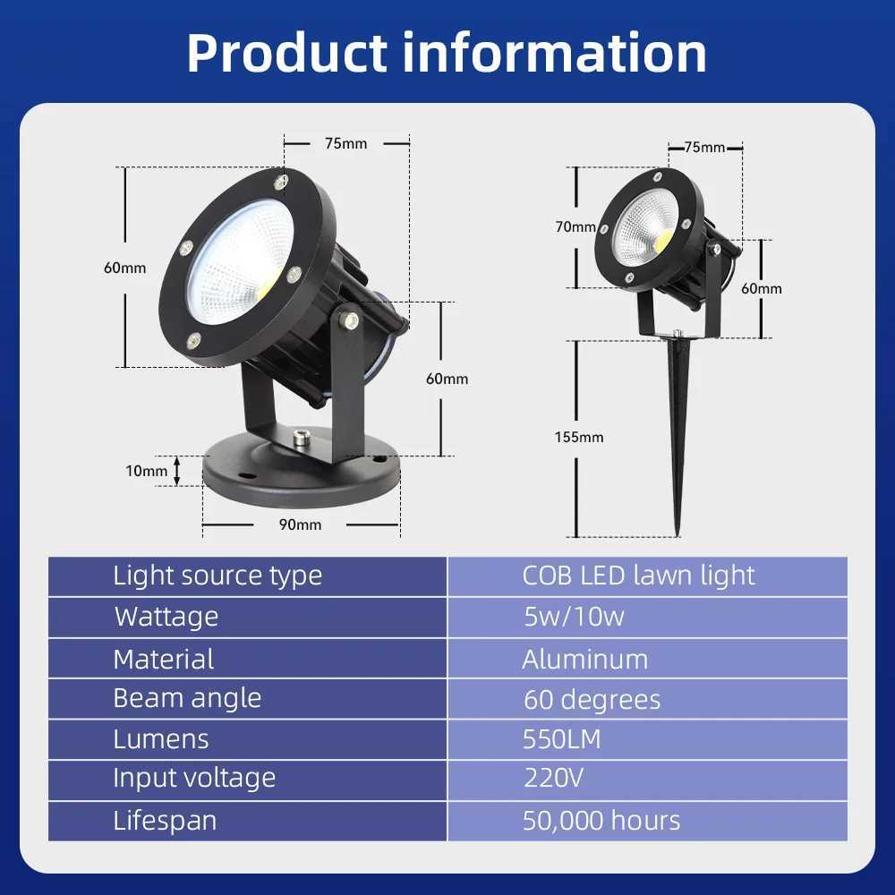 LED Lawn Lamp Garden Decor Grass Spike Light Outdoor Lighting Landscape Tree Spotlight for Pathway Court Gate Led Lawn Lights C250922
