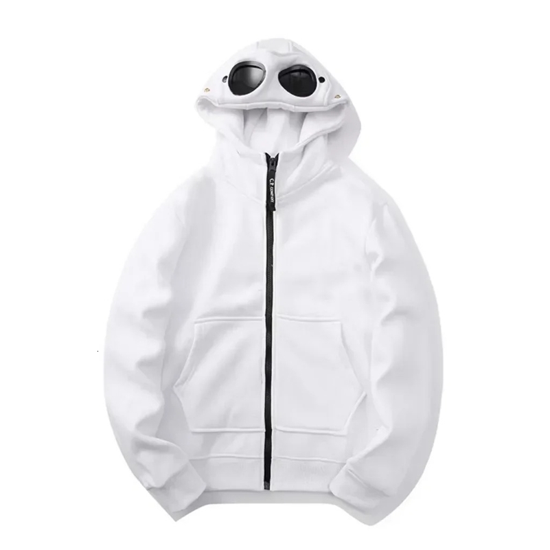 Autumn and Winter Glasses Hat Hiphop Cardigan Zipper and Fleece Hooded Sweatshirt Outdoor Warm Jacket Unisex 250920