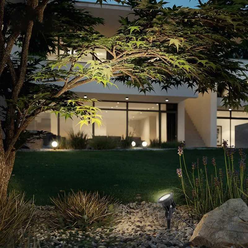 Garden Villa Square Greening Outdoor IP65 Waterproof LED Lawn Light Landscape Tree Spotlight 220V 110V 12V 24V LED Spotlight C250922