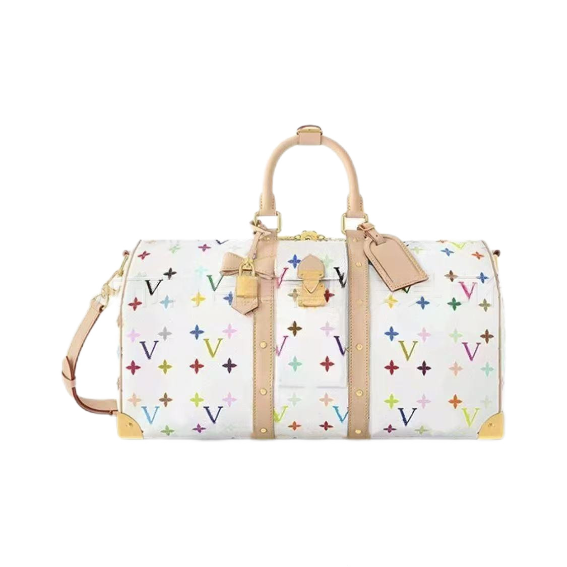 Designer Duffle Large Travel Takashi Murakami High Quality Black Colorful Flower Carry on Duffel Handle Lage Crossbody Tote Weekend Bag Travel bag Designer