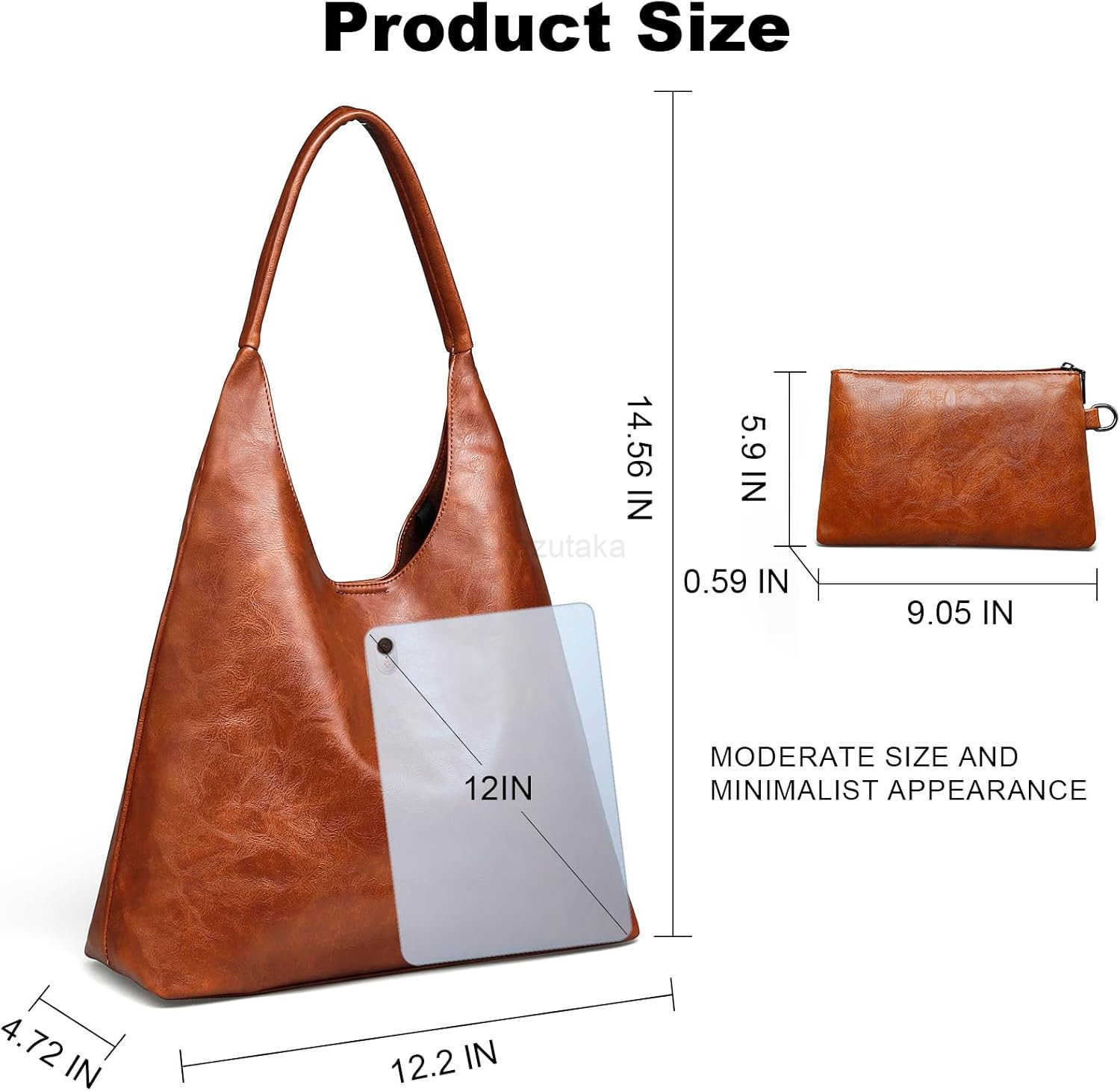 Women Vegan Leather Womens Slouchy Large Tote Bag Shoulder Purses Handbag Z250922