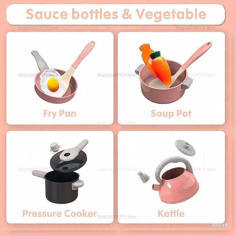 New Kids Kitchen Playset 28 Pretend Cooking Toys Pot Food Accessories Toddler Gifts Kids Christmas Birthday Gifts For Kids Girls C250922
