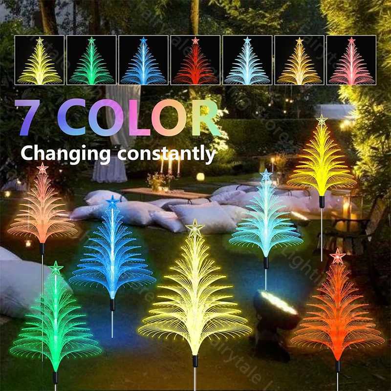 Solar Powered Jellyfish Lawn Lamp Outdoor 7 Color LED Waterproof Garden Light for Christmas Yard Party Decoration C250922