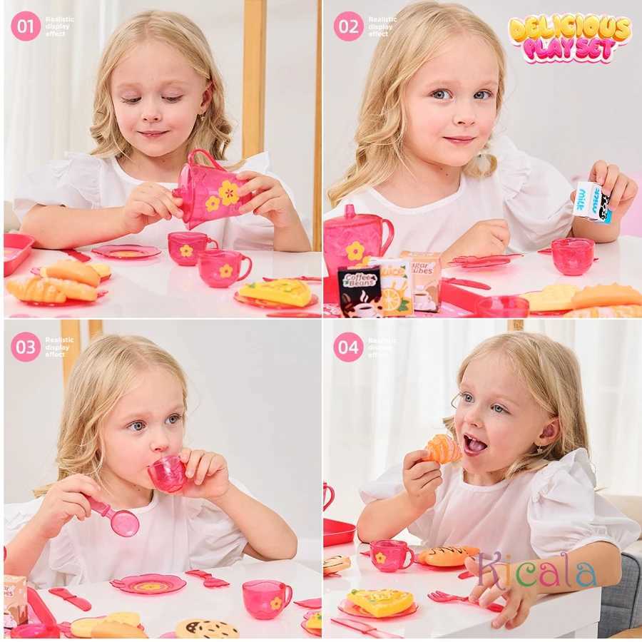 Girls Toys DIY Pretend Play Toy Simulation Tea Food Cake Set Play House Kitchen Afternoon Tea Game Toys Gifts For Children Kids C250922