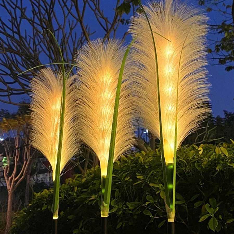 LED solar simulation reed fiber optic lamp outdoor waterproof lawn and courtyard decoration lamp C250922