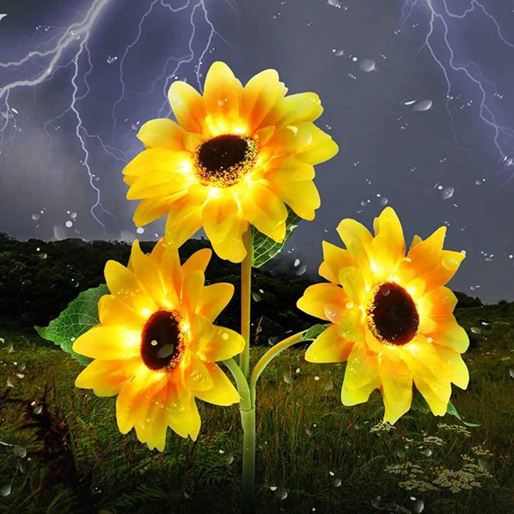 LED Solar Sunflower Light IP65 Waterproof Automatic Light On Lawn Lamp Solar Charging Garden Decoration Landscape Light C250922