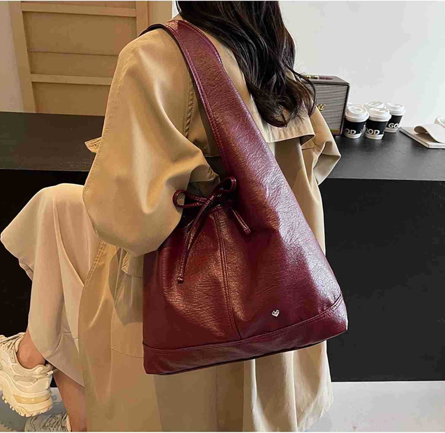 Women Brown Purses Suede Purse Slouchy Tote Bag Suede Tote Bag Fall Winter Purses Handbag Z250922