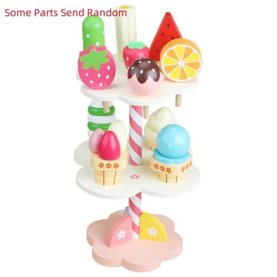 Wooden simulation ice rack sweet cone family early CHIldhood education enlightenment interest cultivation toys C2509221