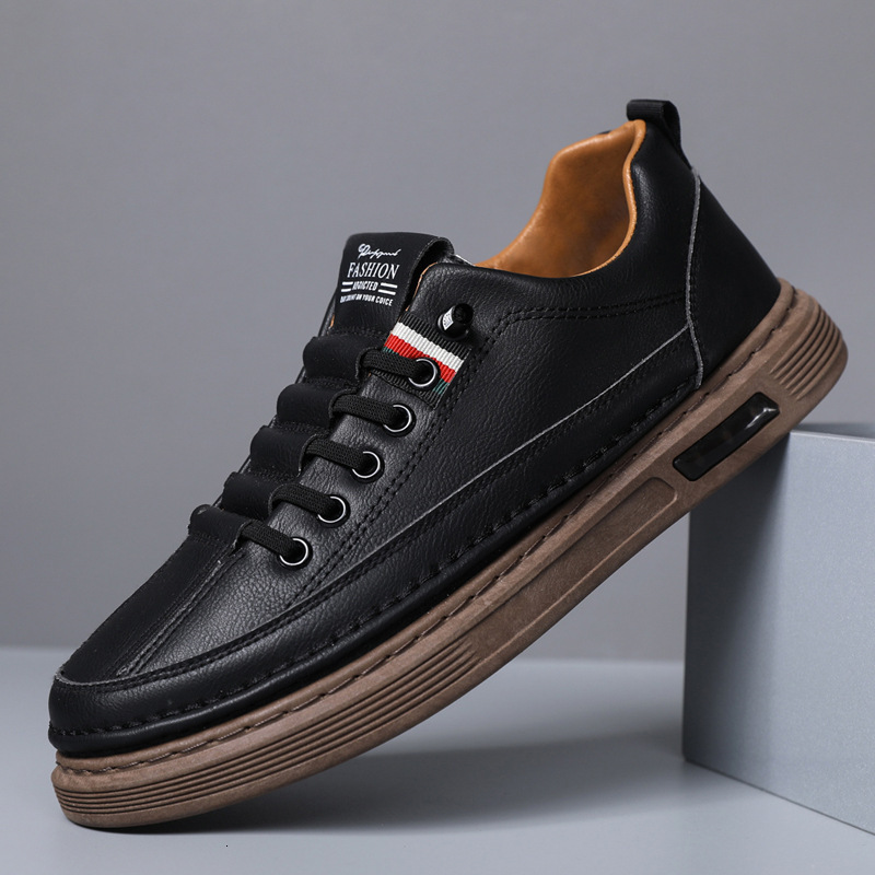 2025 New Trendy Versatile Casual Soft Sole Business Sneakers Men's Leather Shoes ddmymarket