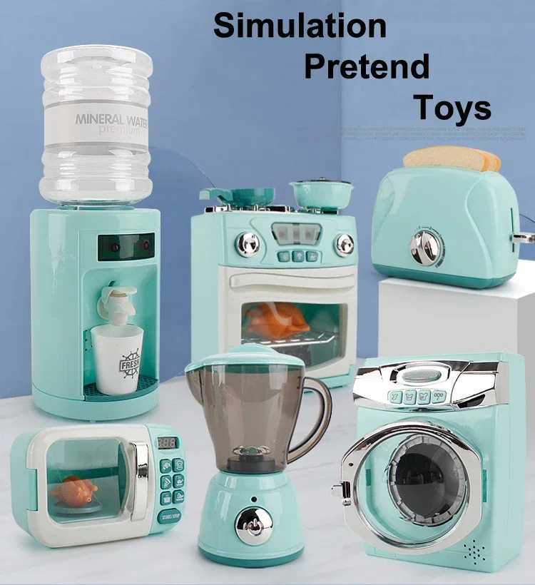 Pretend Kitchen Toys Play Kitchen Accessories Set for Kids Coffee Maker Mixer Toaster with Realistic Lights Sounds C250922