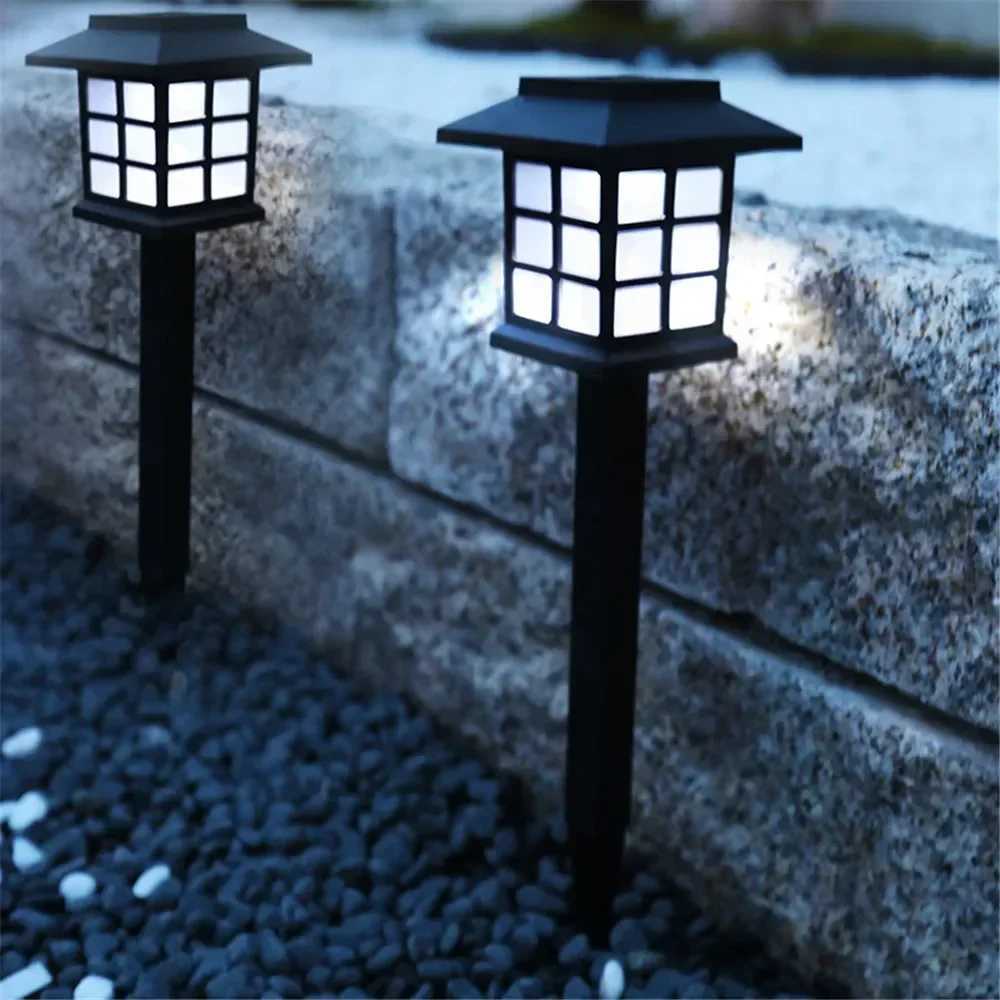 2Pcs Solar LED Pathway Lights Outdoor Walkway Garden Decor Street Lamp for Landscape Yard Patio Driveway Wedding Decor C250922