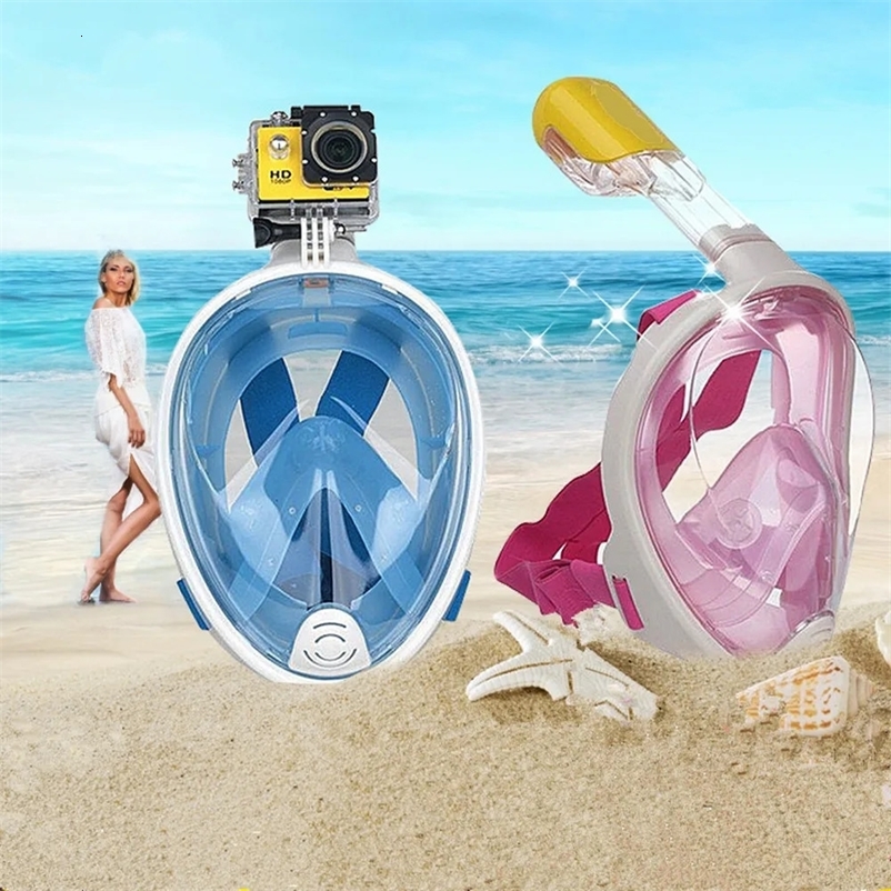 Underwater Snorkeling Full Face Children Swimming Mask Set Scuba Diving Respirator Masks Anti Breathing for Kids Adult 250920