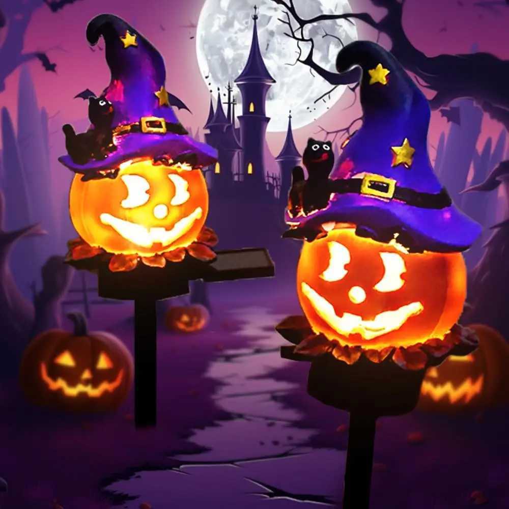 Halloween Solar Lights Glowing Ghost and Pumpkin Garden Stakes Waterproof LED Night Lights for Walkway Patio Holiday Decor C250922