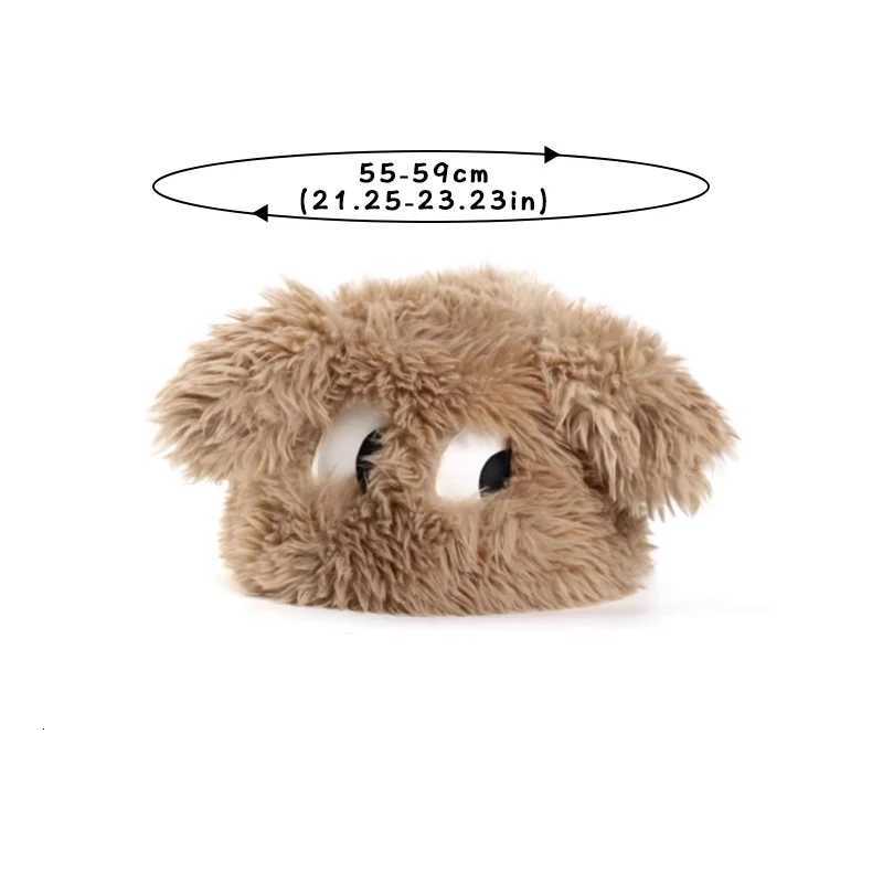 Funny Winter P Hat for Wen Cute Cartoon Puppy Ears Beanie C Solid Color Warm Fluffy Faux Fur Girls Ear Protection Hats Y250920