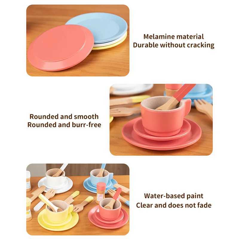 Tea Sets for Toddlers Wooden Play House Pretend Food Toy Sets for Kids Kitchen Accessories Party Role Playing Toys Girls Gift C250922