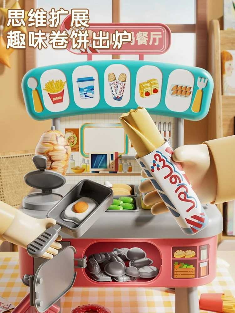 Mini Kitchen Counter Play Set DIY Simulated Cooking Food Tableware Play House Role Play Pretend Game Toy Gift Kid Boy Children C250922