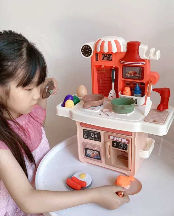 Funny 23pcsset Kitchen Sets Simulation kitchen Cooking play house toys children interactive educational toys baby best gift C250922