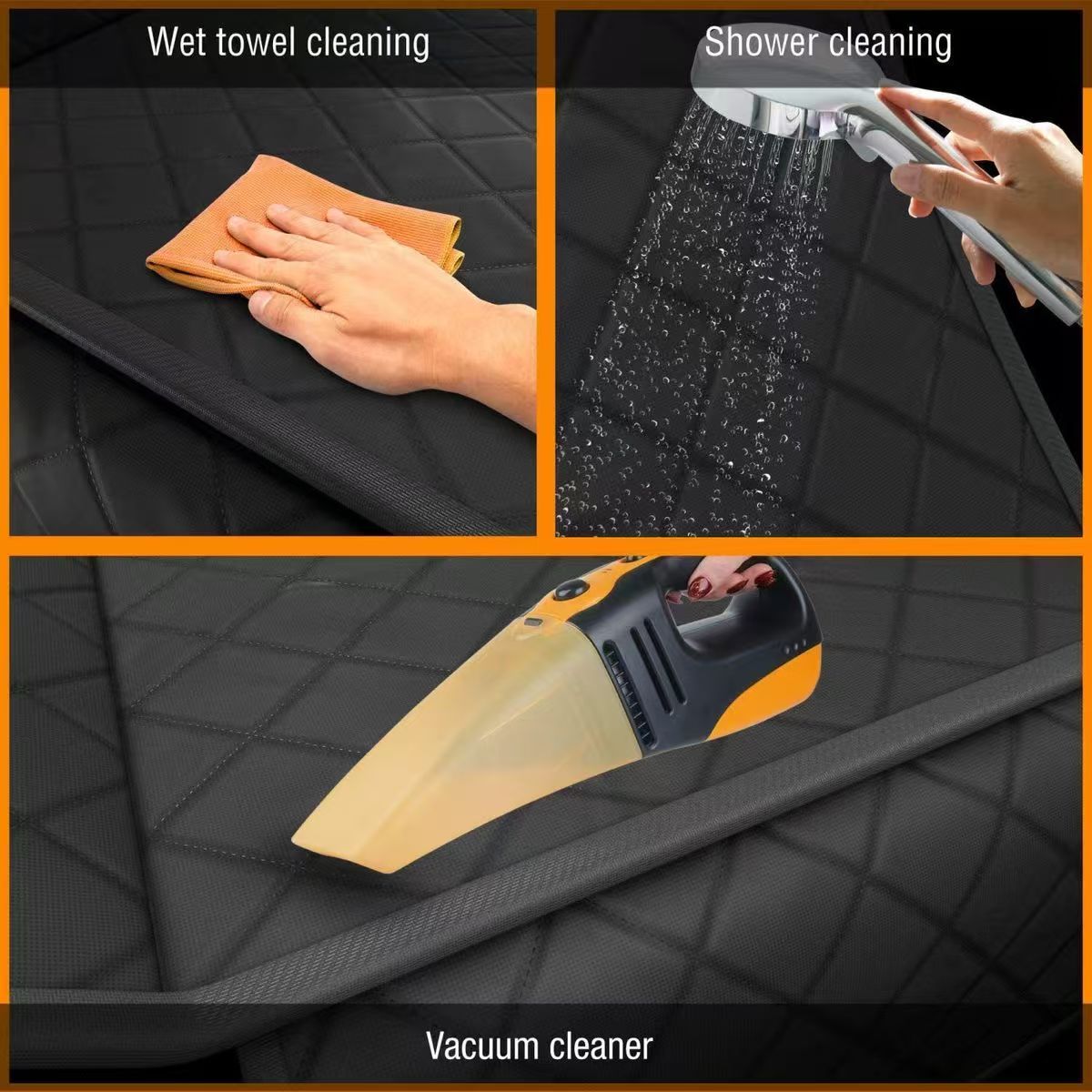 Dog Car Seat Cover for Back Seat, Waterproof Pet Hammock Protector, Durable & Non-Slip Seat Shield for SUVs & Trucks, Standard Size 137cm x 147cm, Bla