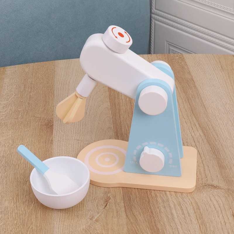 Wooden Kitchen Pretend Play Toy Simulation Wooden Food Mixer Baby Early Learning Educational Toys C250922