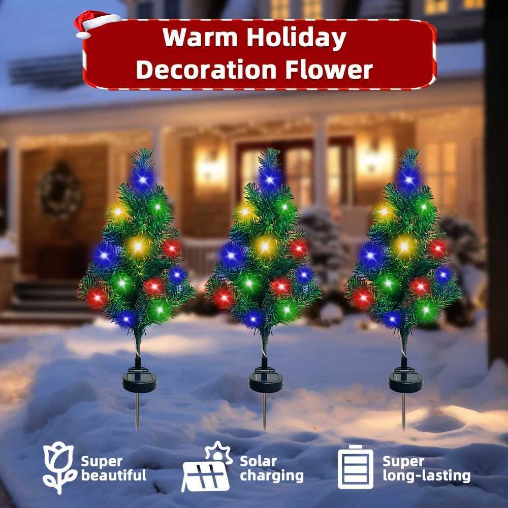 LED Solar Christmas Tree Lights Waterproof Halloween Christmas Outdoor Lawn Lamps Garden Patio Landscape Lamps Party Gifts C250922