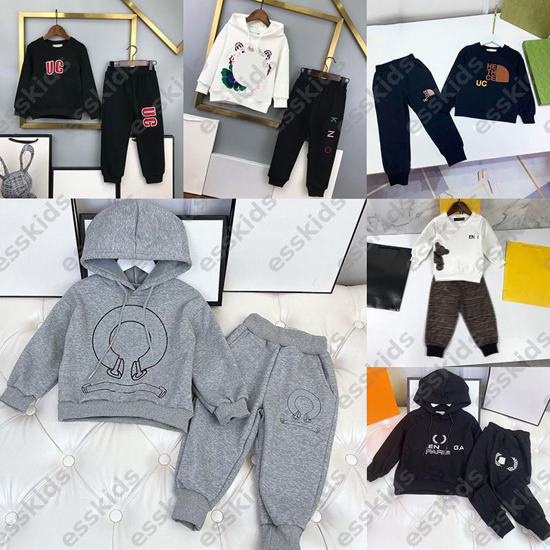 Designer Hoodie Children Clothing Sets Velvet Sweatshirts Two-piece Set For Kids Luxury Pants Boy Girls Tracksuit Cotton Hoodie Kid Pullover -8 DPD2509226