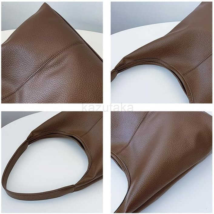 Women Slouchy Tote Bag Soft Casual PU Leather Shoulder Purses 2pcs Work Everyday Handbags Z250922