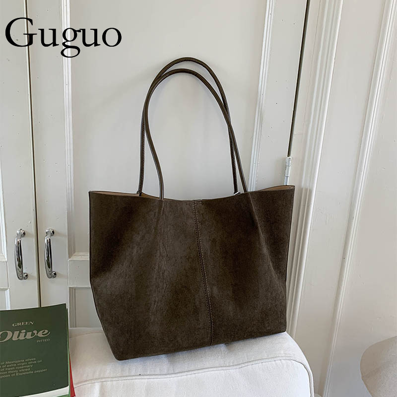 Guguo Designer Bag Cross-border Simple Suede Tote Bag For Women 2025 Autumn Winter New Luxury Bag Velvet Mother-daughter Bag Large Capacity Handbag Sh