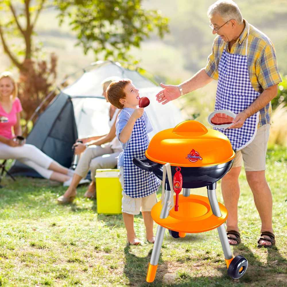 Simulation BBQ Kitchen Barbecue Toys for Girls Electric Barbecue Oven Pretend Play Food Toy Set Play Role Montessori House Play C250922