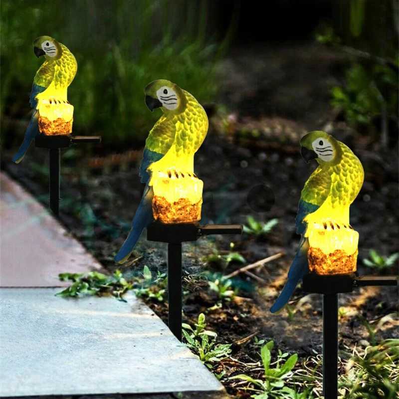 New LED Solar Resin Parrot Ground Plugin Lamp for Outdoor Courtyard Garden Lawn Landscape Decoration Atmosphere Lighting C250922