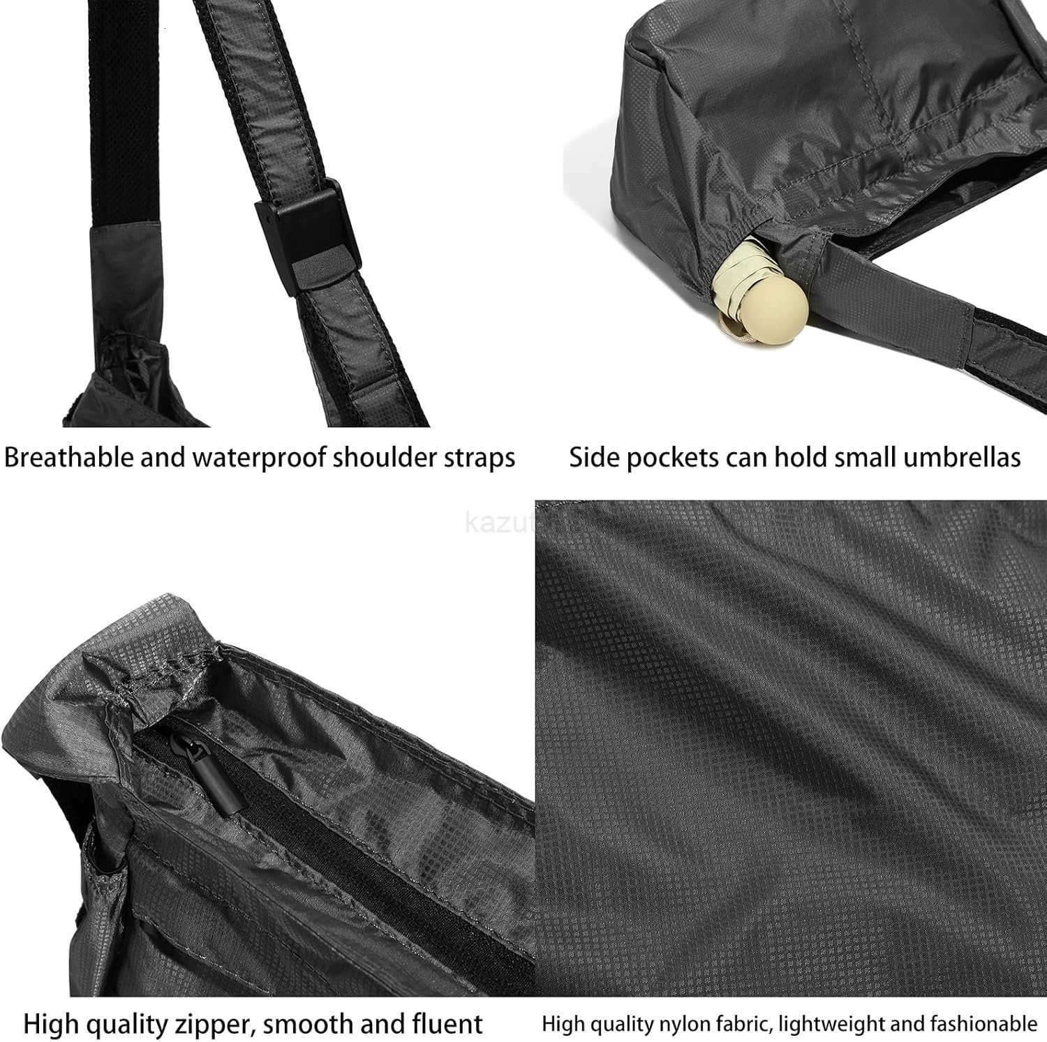 Large Crossbody Bags for Women Men Nylon Crescent Bag Casual Purse Shoulder Bag with Adjustable Strap Zipper Unisex Z250922