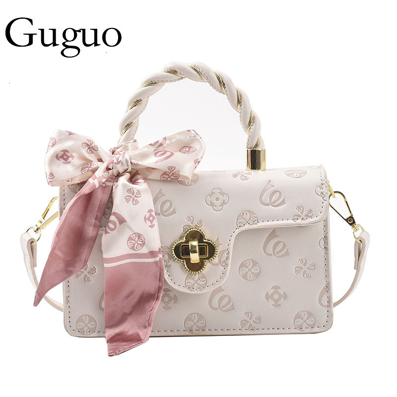 Guguo Designer Bag 2025 New Trendy Bag Women's Bag Sweet Crossbody Bag Fashion Embossed Pink Shoulder Bag Scarf Handbag Luxury Bag Small Square B