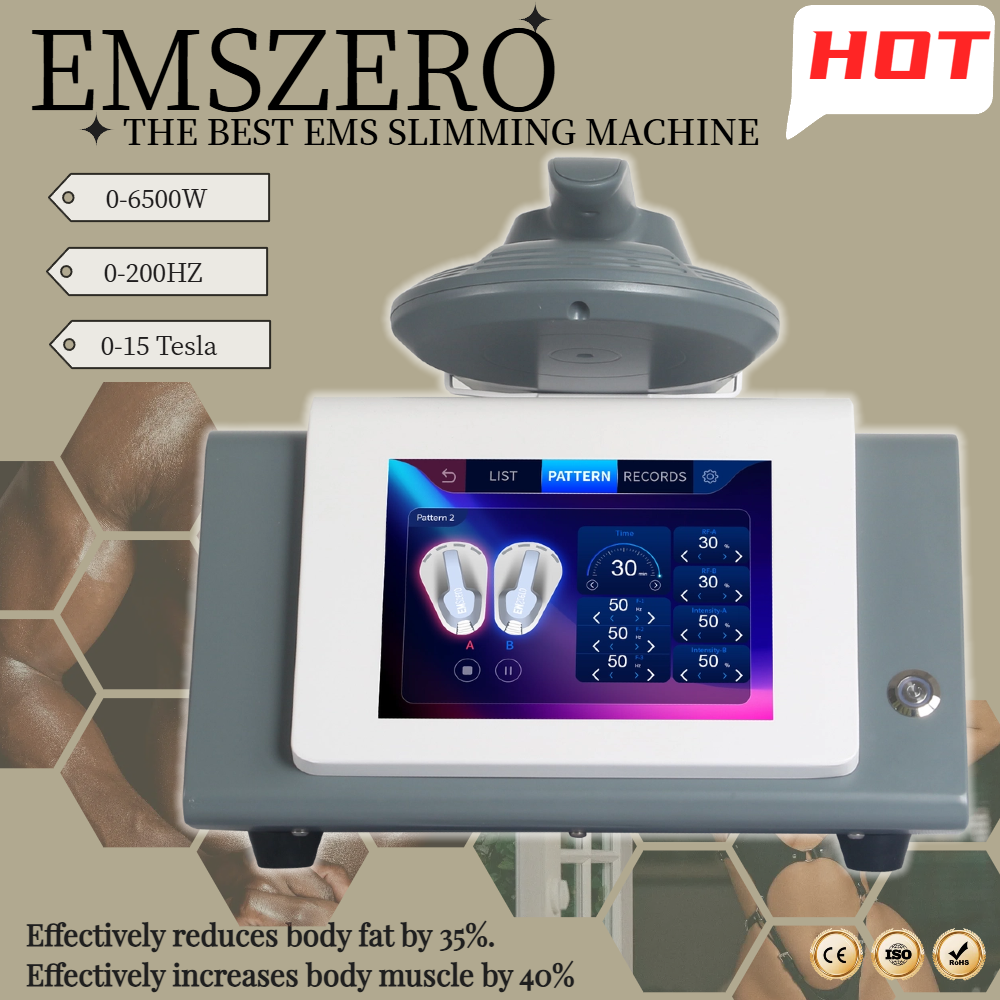 EMSzero Hiemt Neo RF Slimming EMS Sculpt Machine Body Sculpting and Muscle Building Muscle Building Butt Lifting 1 Handles Machine 200HZ 6500W 15Tesla
