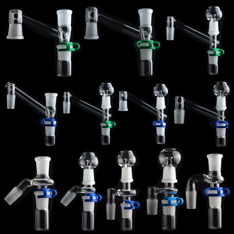 Glass drop down adapters 3 joint Reclaim Ash Catcher adapter 14mm or 18mm With Keck Clip For Glass Bong Oil Rigs