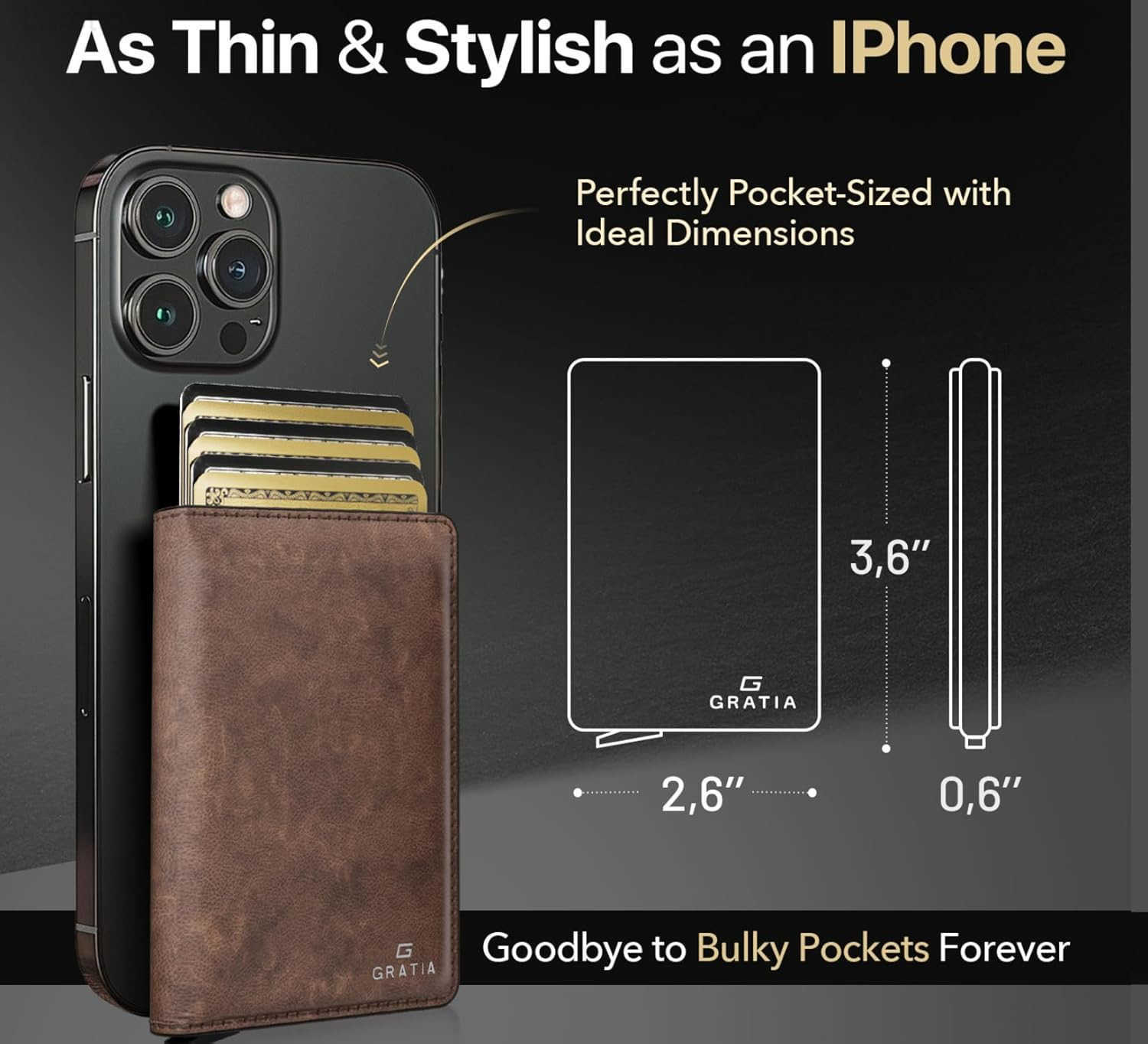 Slim WalLEt for Men RFID Blocking Minimalist Credit Card Holder Stylish Men WalLEt for Security Convenience Front POCket Cardholder Holds 8 Cards Brow