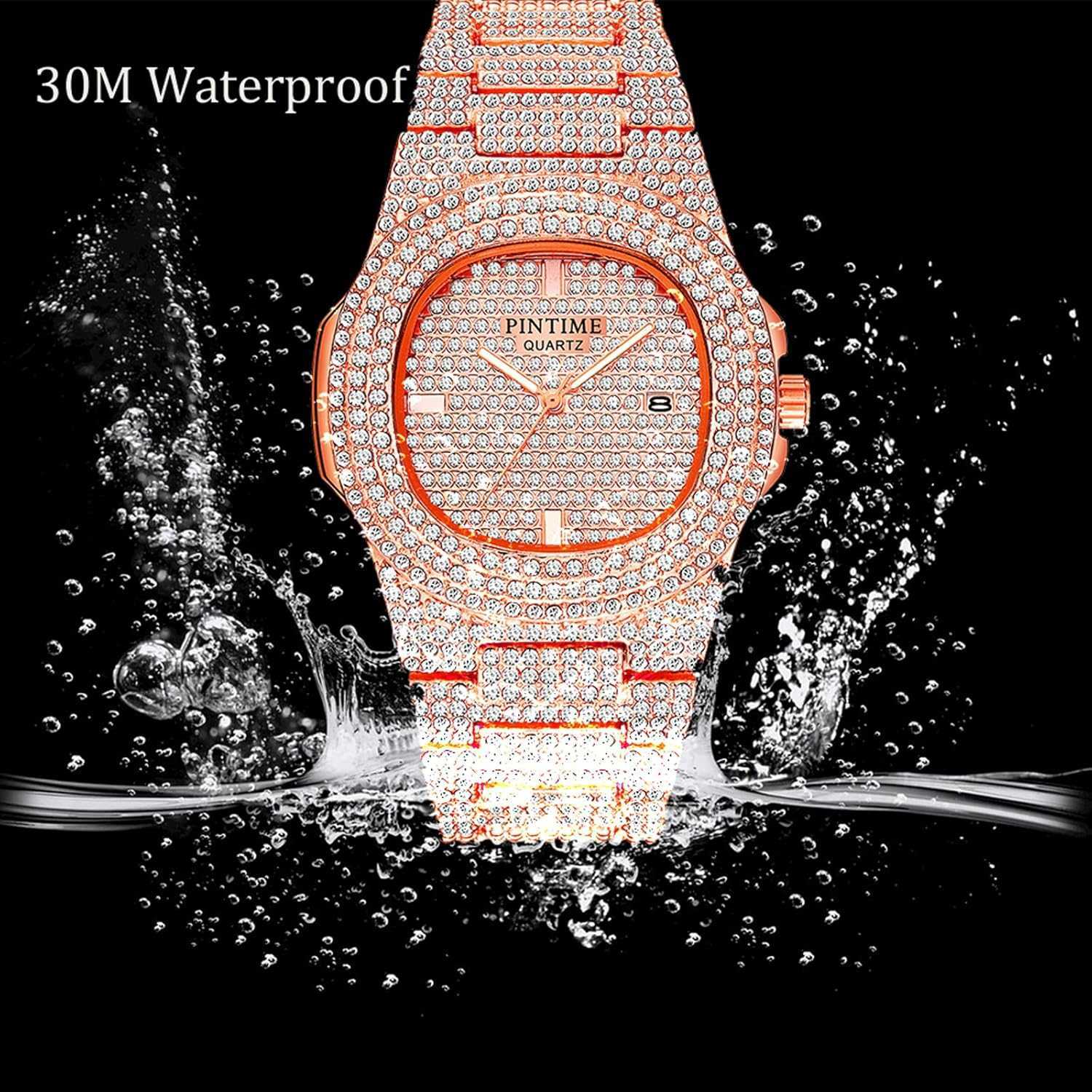 Mens Diamond Watches Luxury Unisex Silver Gold IcedOut Bling CZ Crystal Fashion Quartz Womens Watch Z250922