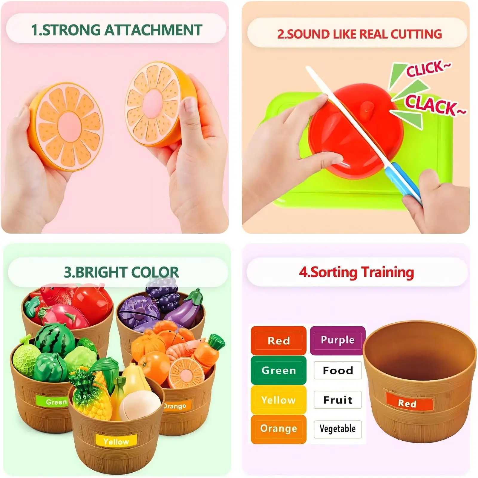 Fruit bucket cutting and joy toy vegetable simulation childrens play kitchen baby food vegetable cutting kitchen utensil C250922