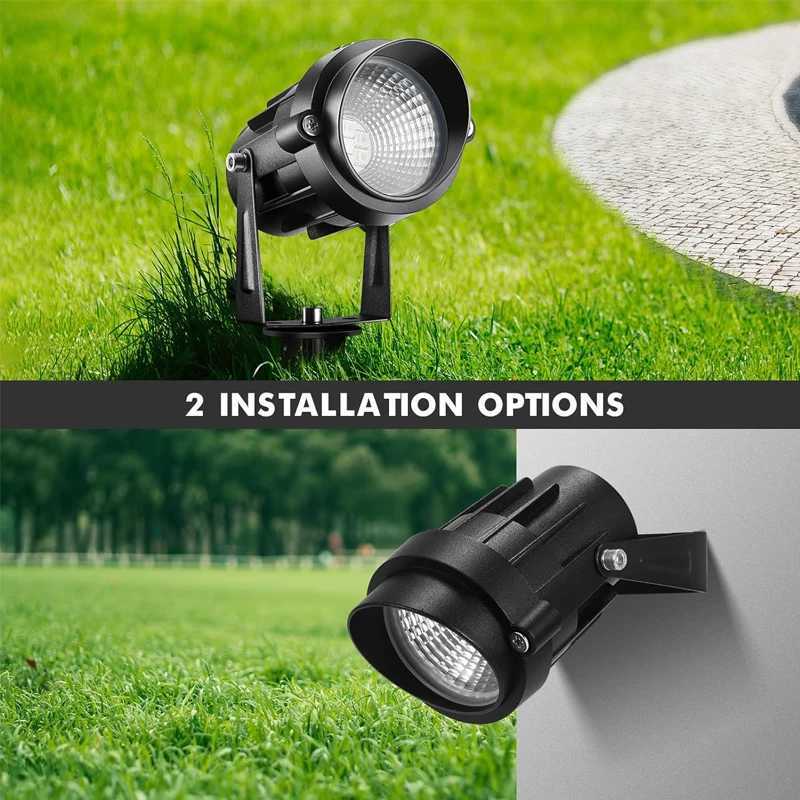 Green Spotlight Outdoor 9W IP65 Waterpoof LED Spot Light 110V 220V Landscape Lighting for Garden Tree Path Lawn 4pcs with Spike C250922