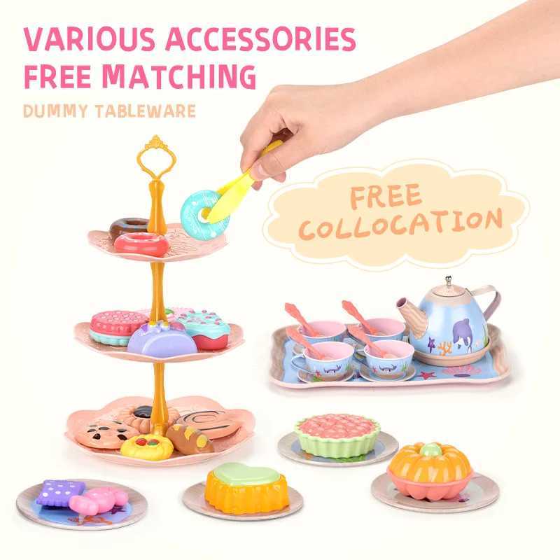 Childrens playhouse afternoon tea dessert cake toy girl gift tin tea set C250922