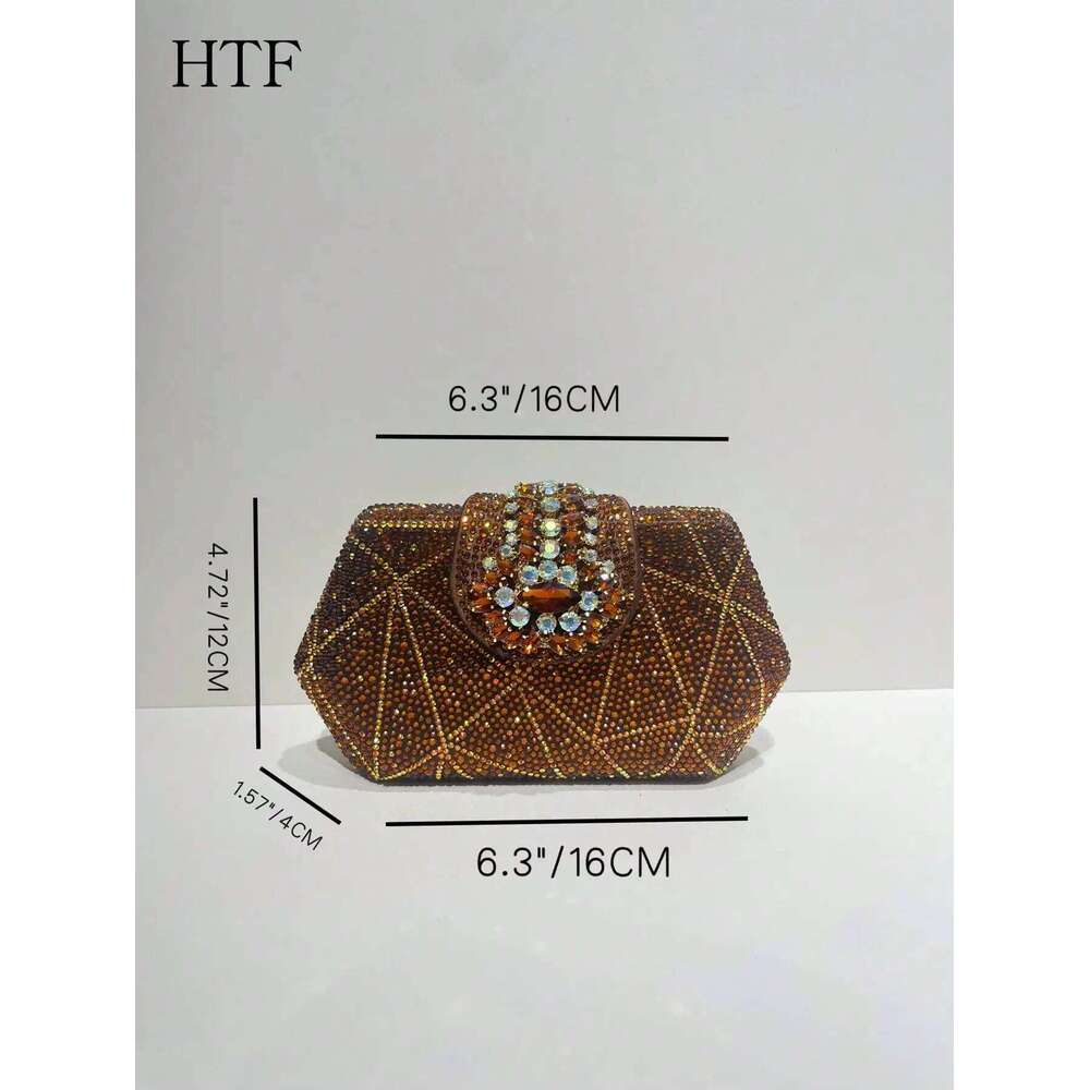 Designer Luxury New Design Irregularity Shape Party Ladies Clutch Long Chain Shoulder Bag High Quality Rhinestone Bags