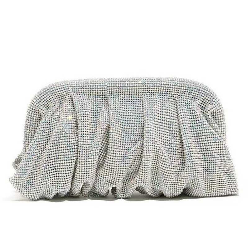 Glamorous Rhinestone Pearl Evening Bag for Women Elegant Stage Performance Clutch Sparkly Prom Wedding Party Purse W250922