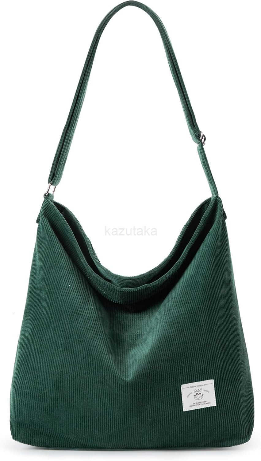 Corduroy Tote Bag for Women Casual Zipper Tote Handbag Large Crossbody Hobo Shoulder Bag Work Fashion Women Purse Z250922