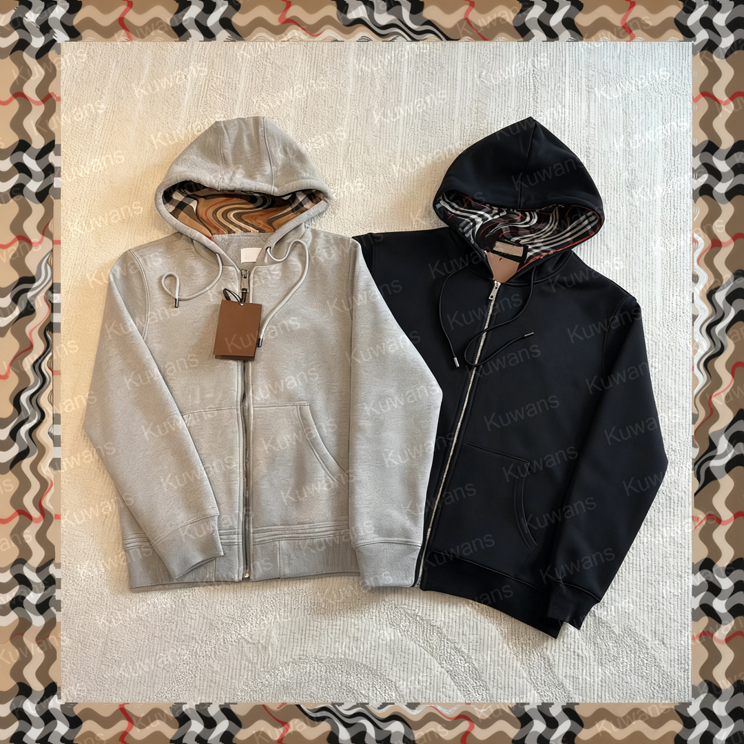 Designer Zip Up Hoodie Check Hood Cotton Jacket Full Zipper Sweatshirt Men Women Pullover Hoodies Sweatsuit Hoody Hoodies Black Gray Spider Yoga Schwarz