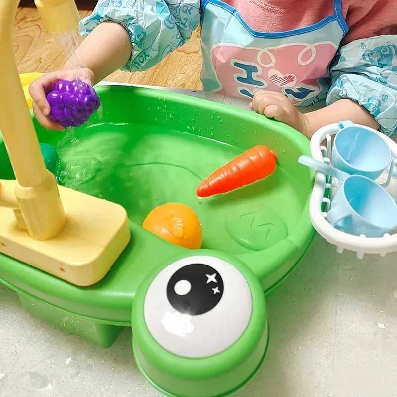 Kids Kitchen Toys Play House with Drainable Sink Simulated Water Washbasin Toy for Girls and Boys Ideal Gift C250922