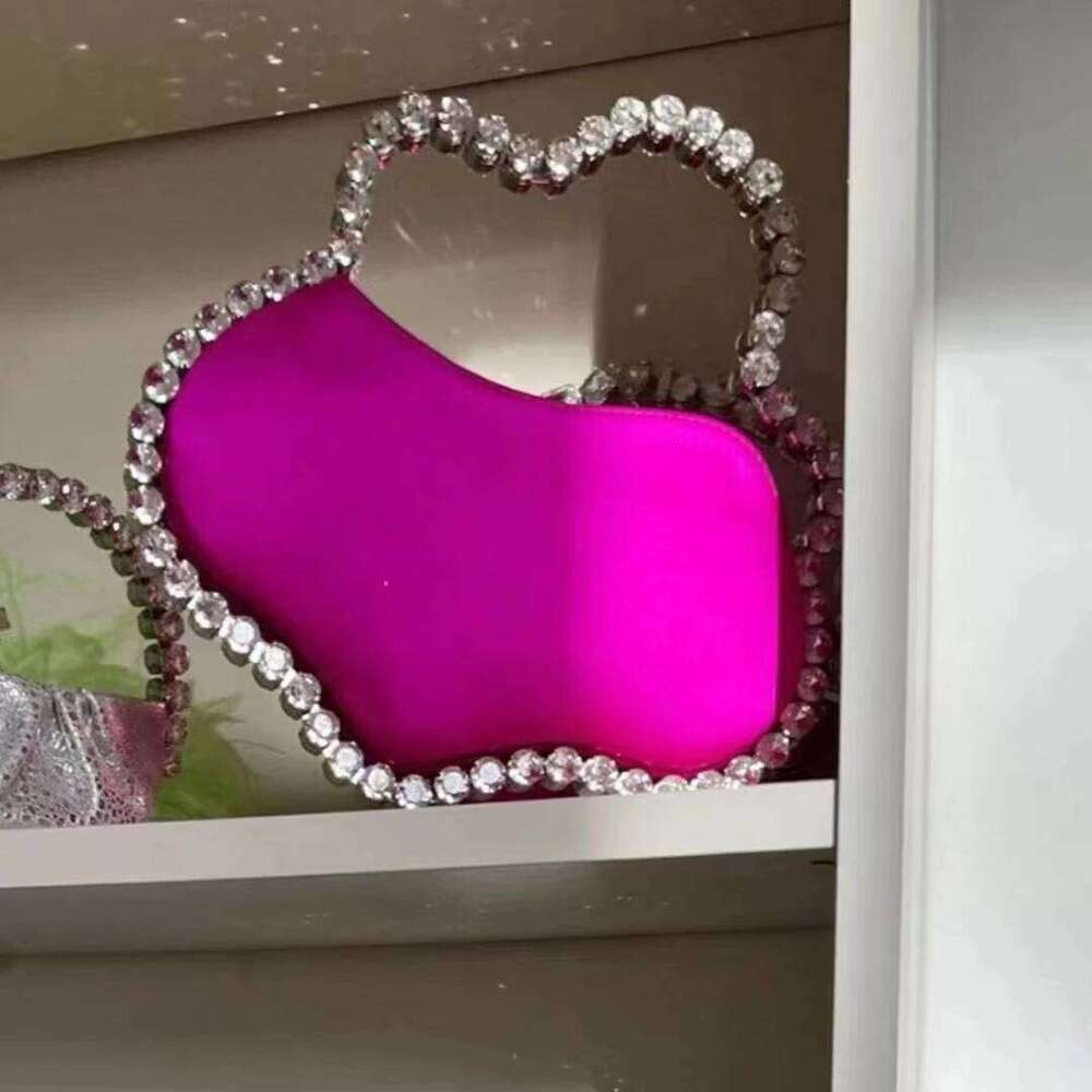 Designer Luxury Pink Rhinestone Dinner Purse Ladies Handbags Party Wedding Clutch Wrist Women Dia Circular Evening Bag