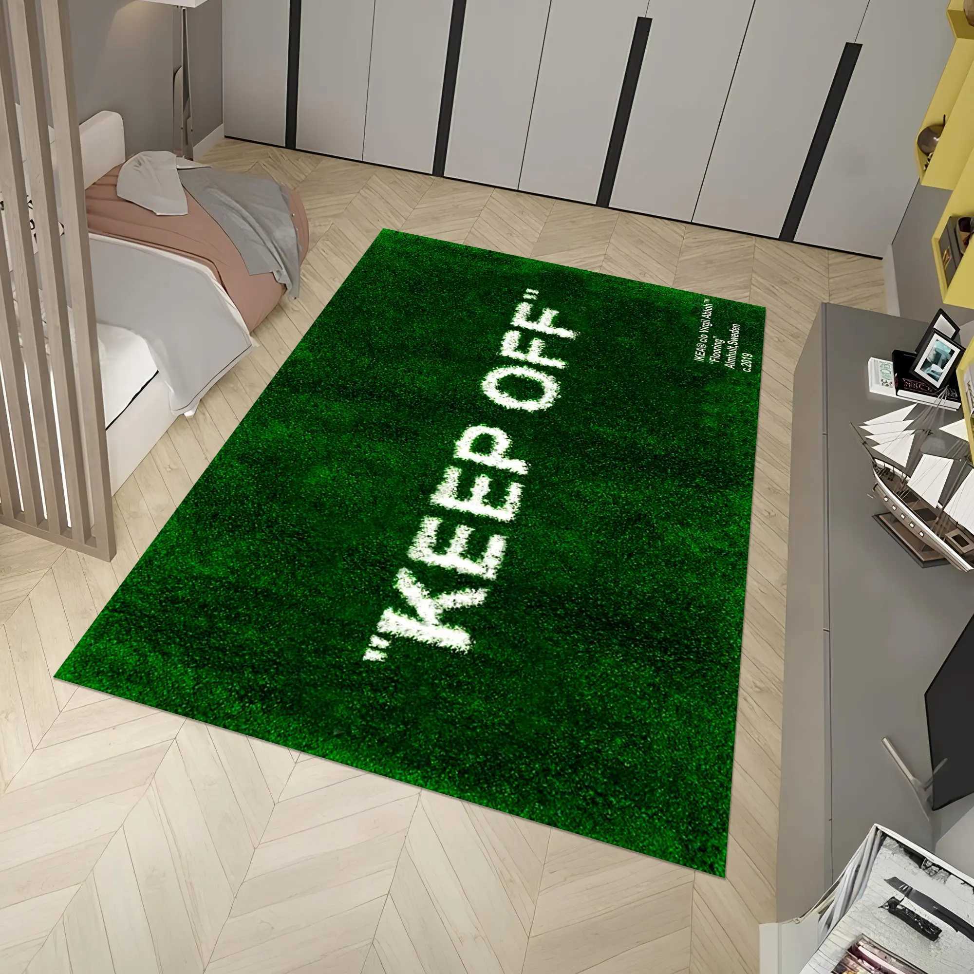 Keep Off Rug Green Rug Grass Pattern Rug Modern Rug Runner Rug Home Decor Area Rug Aesthetic Rug Rugs for LivRoom J250919