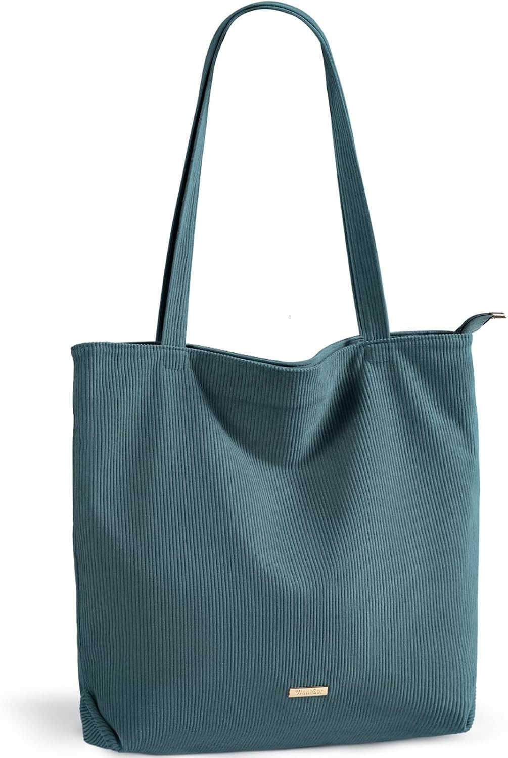 WantGor Women Corduroy Tote Bag Large Shoulder Casual Zipper Handbags Work Travel Shopping Bag with Pockets Z250922