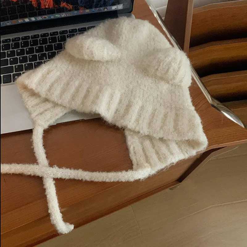 1pc Bear Wool C Cute Fall And Winter Big Circumference Ear Protection C Tie Warm Knitted C Y250920