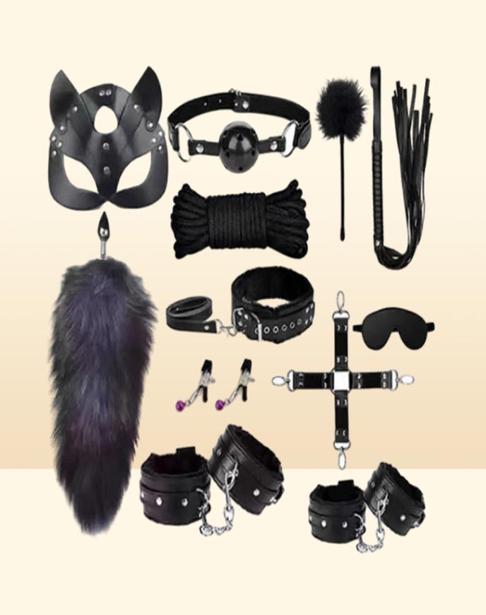 Leather Fun Sm Binding Plush Ten Piece Set 1 of Adult Alter Training Supplies Handcuffs and Foot Cuffs 8BF82217737