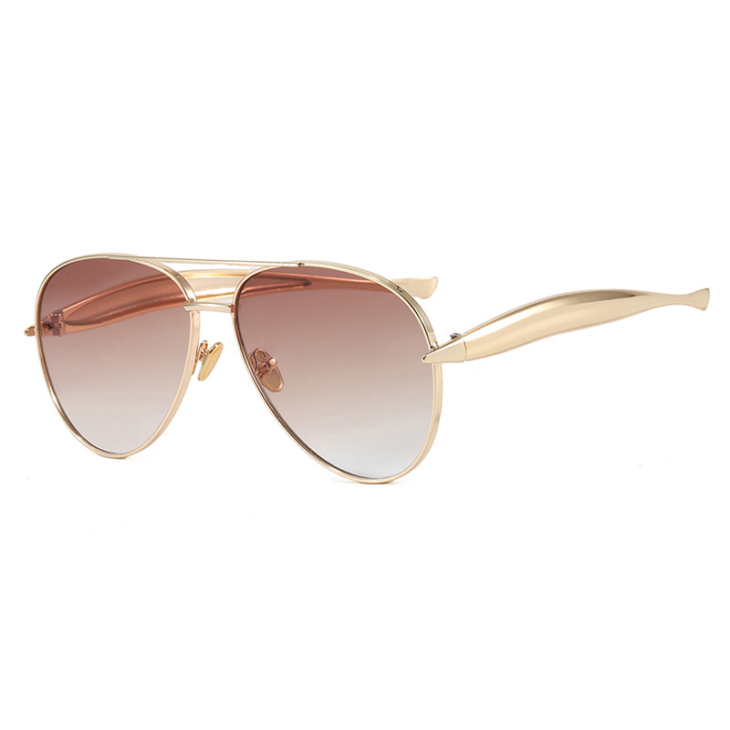 Toad-shaped sunglasses metal 2025 new retro plain sunglasses high-end female street shooting trendy sunglasses